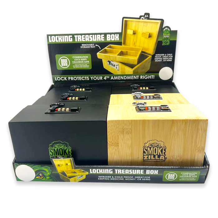 SMOKEZILLA LOCKING WOOD TREASURE BOX