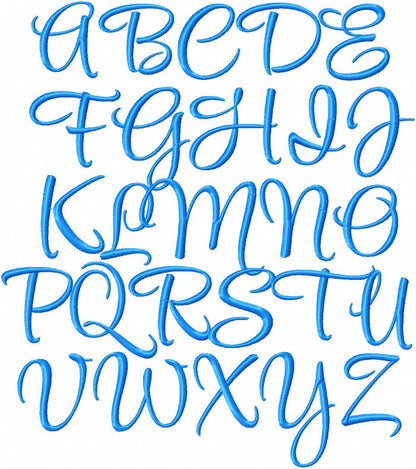 Smooth Style Font - Machine Embroidery Font - Comes in 2 inch size with lower case set and numbers