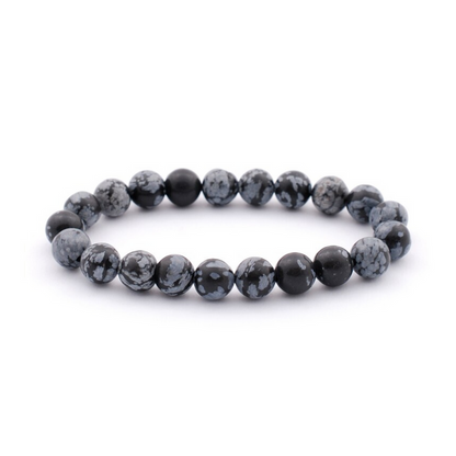 Snowflake Obsidian Bracelet 8mm