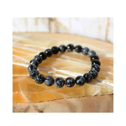 Snowflake Obsidian Bracelet 8mm