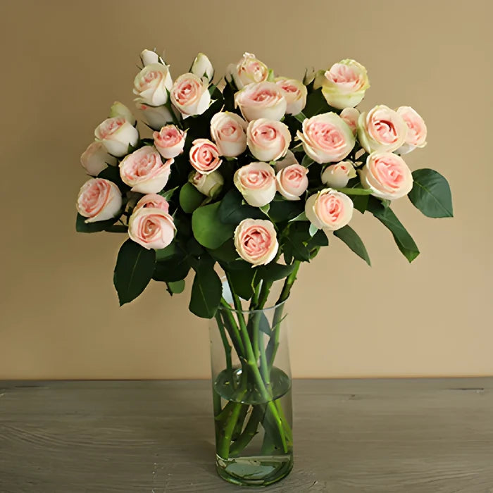Pink Spray Roses In a vase