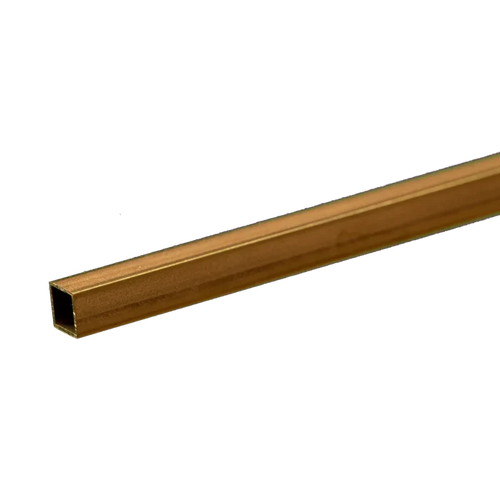 Square Brass Tube: 3/16" OD x 0.014" Wall x 12" Long (1 Piece) #8153