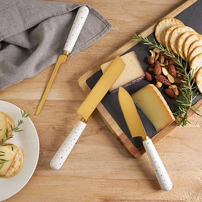 Starlight Gold-Plated Star-Patterned Cheese Knives - Set of 3