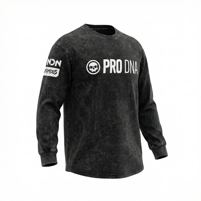 STONE WASHED LONG SLEEVE SHIRT - BLACK WASH