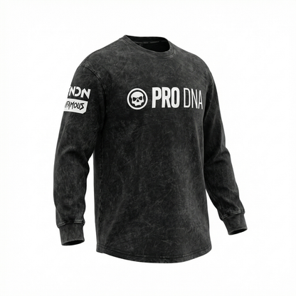 STONE WASHED LONG SLEEVE SHIRT - BLACK WASH