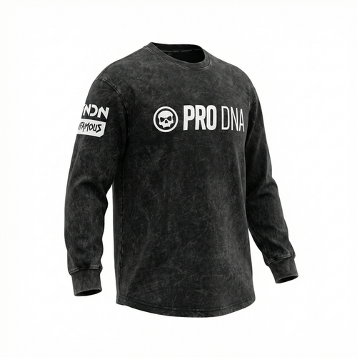 STONE WASHED LONG SLEEVE SHIRT - BLACK WASH