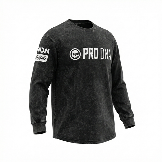 STONE WASHED LONG SLEEVE SHIRT - BLACK WASH