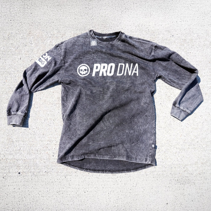 STONE WASHED LONG SLEEVE SHIRT - BLACK WASH