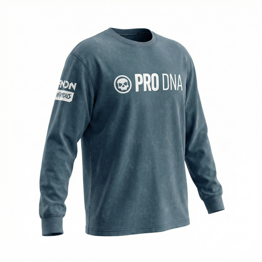 STONE WASHED LONG SLEEVE SHIRT - STEEL BLUE
