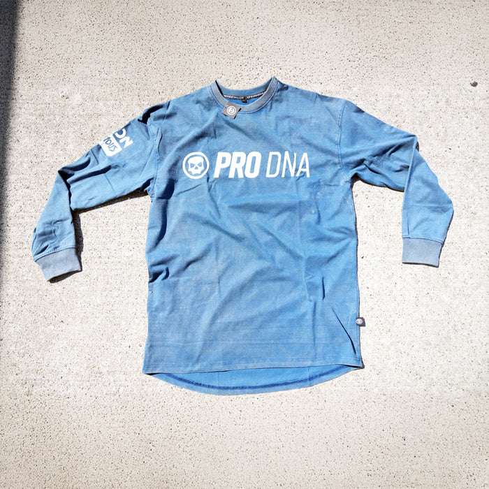 STONE WASHED LONG SLEEVE SHIRT - STEEL BLUE
