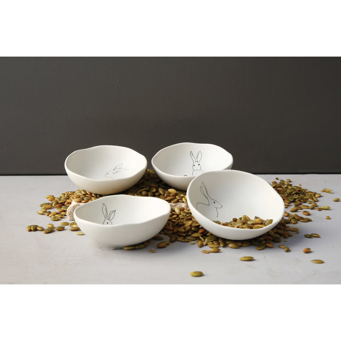 Stoneware Bowl w/ Rabbit
