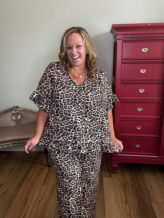 Stylive Leopard Ruffle Top