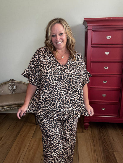Stylive Leopard Ruffle Top