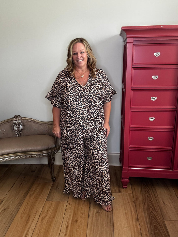 Stylive Leopard Ruffle Top