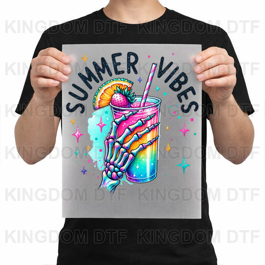Summer Vibes Drink DTF Transfers - Ready To Press