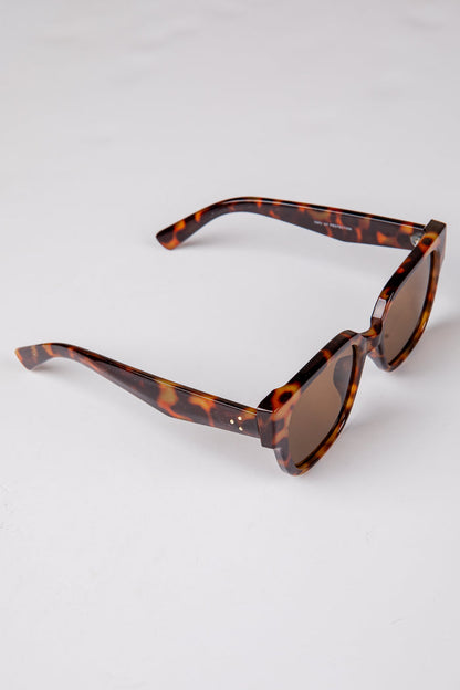 Tortoiseshell sunglasses on a white background