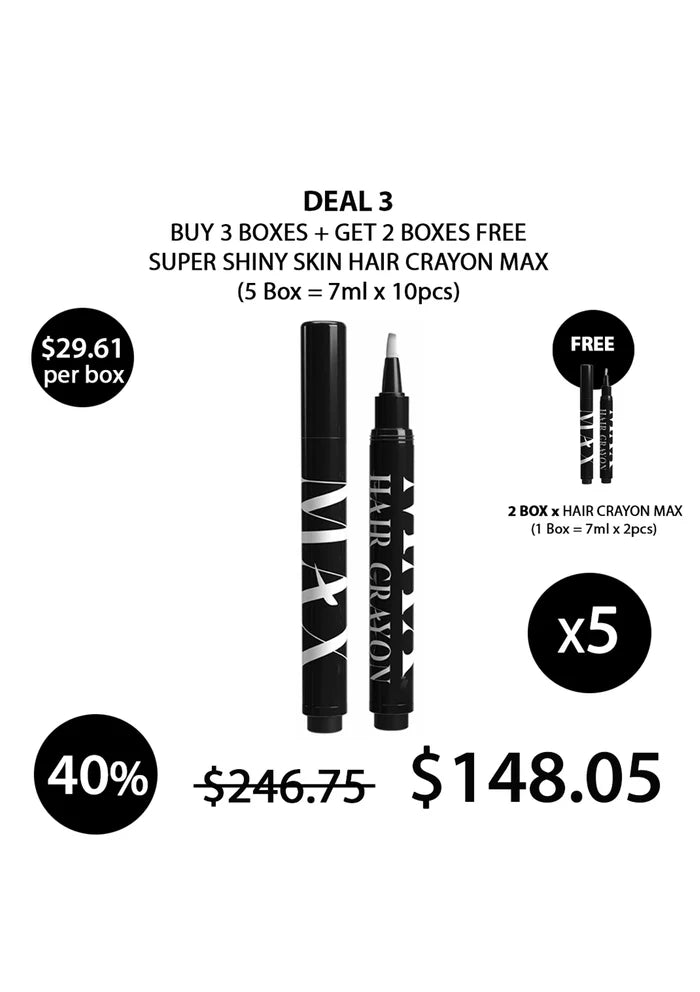 (BUY 3+2 FREE) SUPER SHINY SKIN HAIR CRAYON MAX