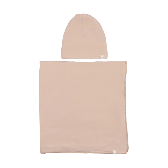 swaddle bamboo with beanie - dusty pink