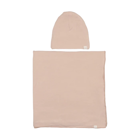 swaddle bamboo with beanie - dusty pink