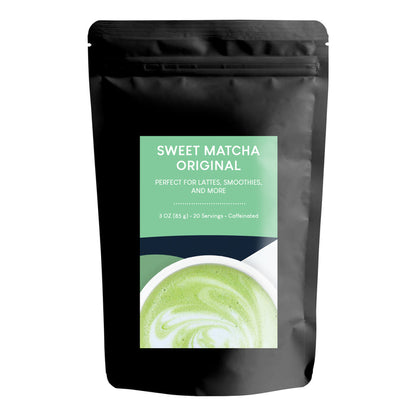 A 3 oz bag of Sweet Matcha Original by Full Leaf Tea Co