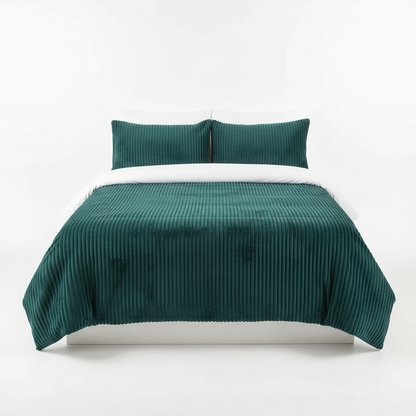 Teal Green Velvet 4pc Duvet Set 5x6