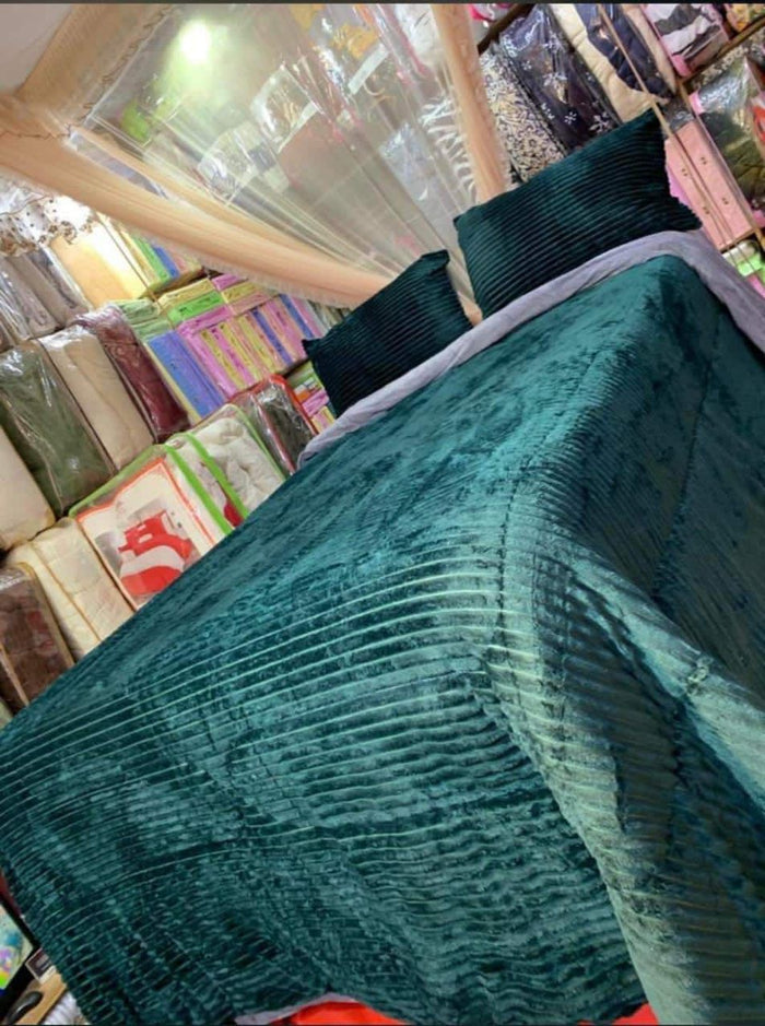 Teal Green Velvet 4pc Duvet Set – 5x6
