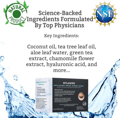 TearRestore HylaWipe™ Tea Tree Eyelid Wipes
