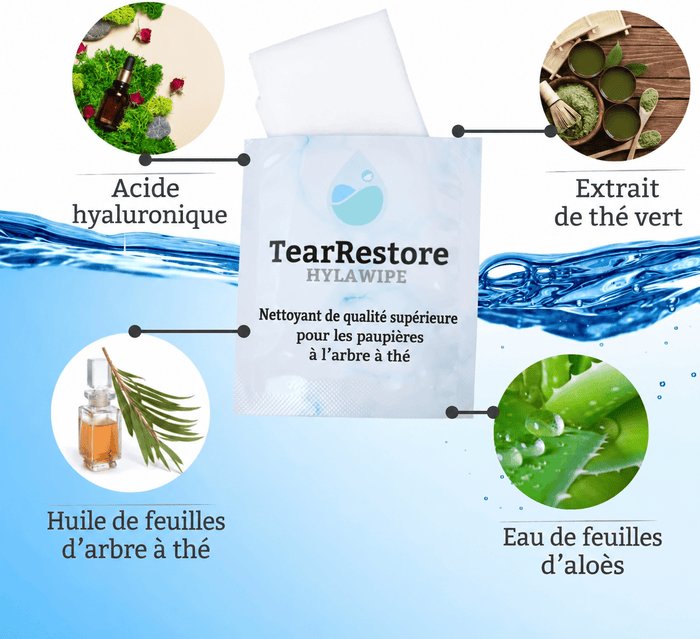 TearRestore HylaWipe™ Tea Tree Eyelid Wipes