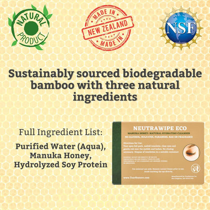 TearRestore NeutraWipe ECO™ Manuka Honey Eyelid Wipes