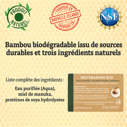 TearRestore NeutraWipe ECO™ Manuka Honey Eyelid Wipes