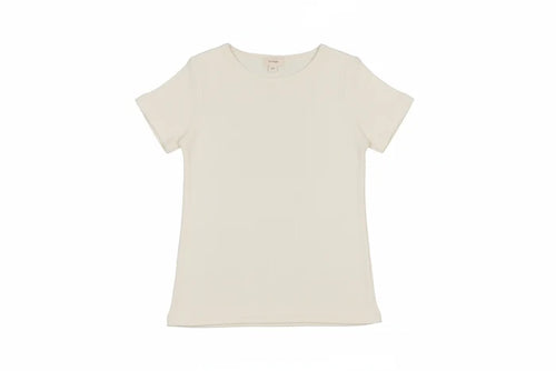 tee s/s ribbed  - cream
