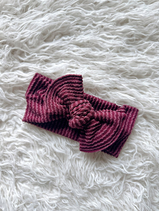Textured Mini Tieband - Wavy Ribbed Berry
