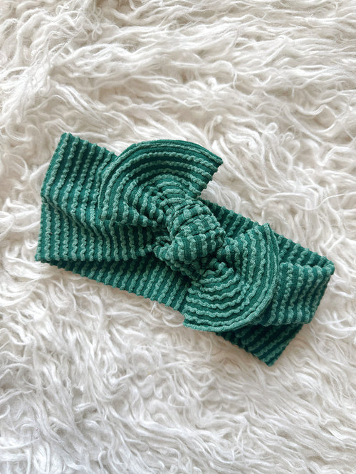 Textured Mini Tieband - Wavy Ribbed Pine
