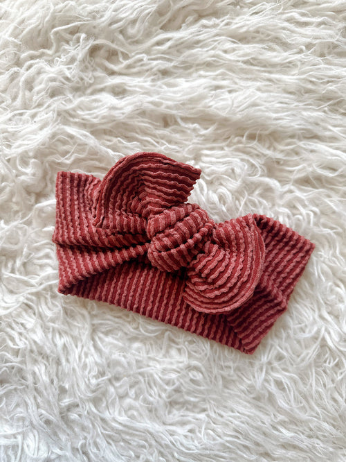 Textured Mini Tieband - Wavy Ribbed Rust