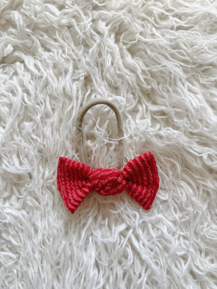 Textured Nylon Headband - Wavy Ribbed Red