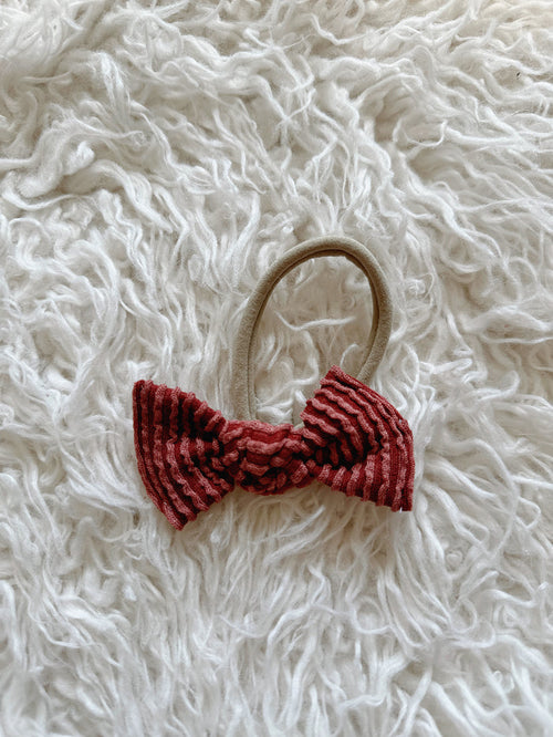 Textured Nylon Headband - Wavy Ribbed Rust