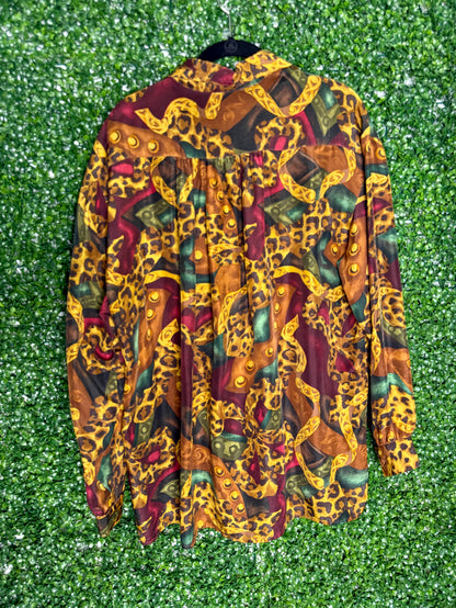 The Limited Vintage Multipatterned Silk Button Up Shirt
