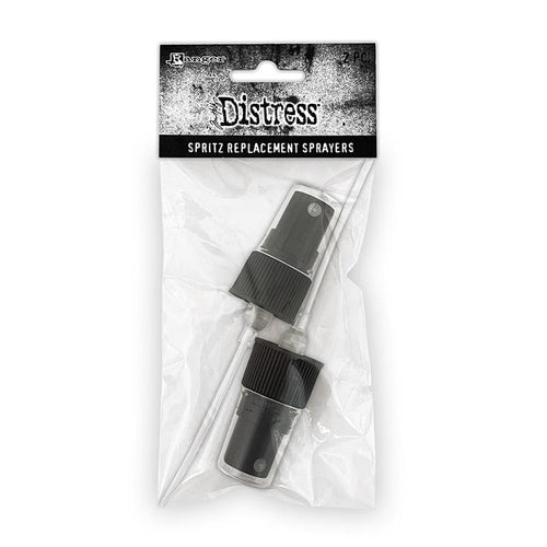 Tim Holtz - Distress Spritz Replacement Sprayers - 2 Pack. Tim Holtz Distress Spritz Replacement Sprayers are for use with Distress Spritz. 2 pack. Available at Embellish Away located in Bowmanville Ontario Canada.