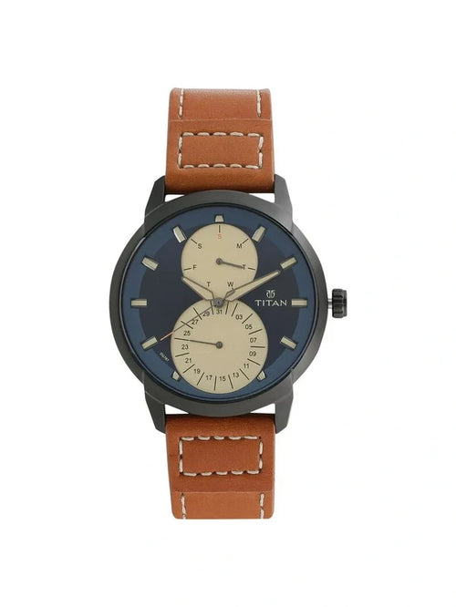 Titan Round Blue Dial Analog Watch - NR1756NL01