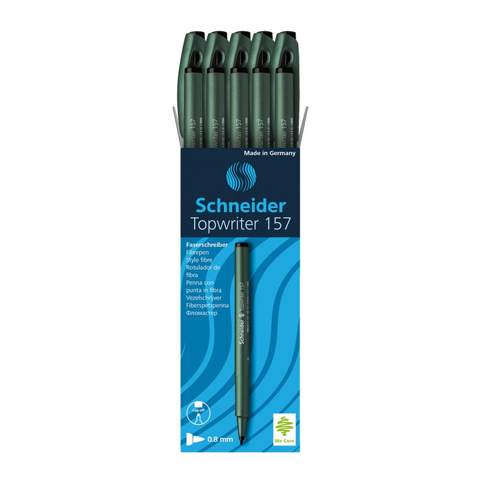 Topwriter 157 Fibre Pen 0.8mm, Box of 10#ink-color_black