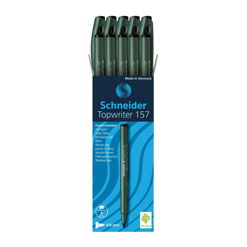 Topwriter 157 Fibre Pen 0.8mm, Box of 10#ink-color_black