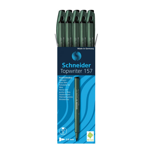 Topwriter 157 Fibre Pen 0.8mm, Box of 10#ink-color_black