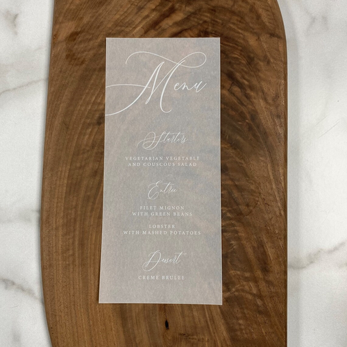 Translucent Vellum Menu