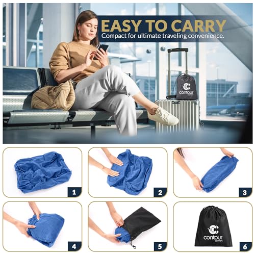 Travel Foot Rest Pillow – Inflatable Airplane Seat Extender (2 Pack)