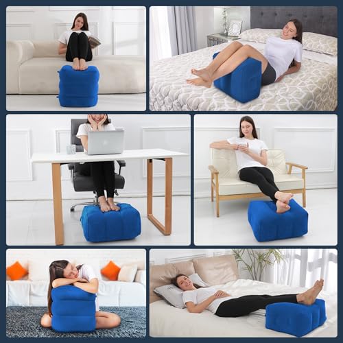 Travel Foot Rest Pillow – Inflatable Airplane Seat Extender (2 Pack)