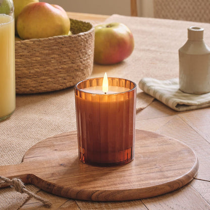 TruGlow® Burnt Orange LED Fluted Glass Candle with Remote Control