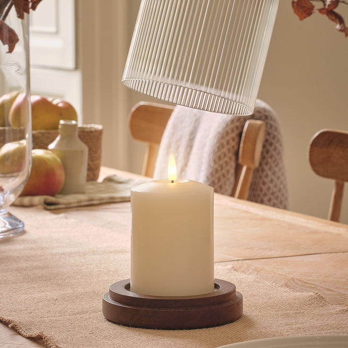 TruGlow® LED Candle and Fluted Glass Hurricane Candle Holder Duo