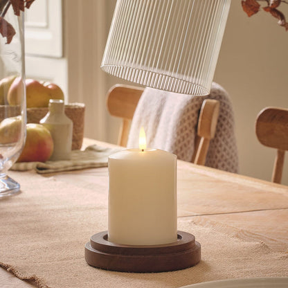 TruGlow® LED Candle and Fluted Glass Hurricane Candle Holder Duo