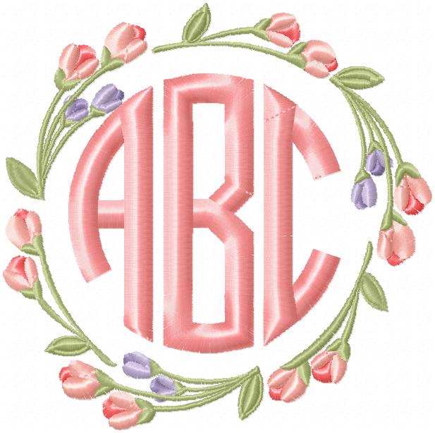 TULIP MONOGRAM FRAME