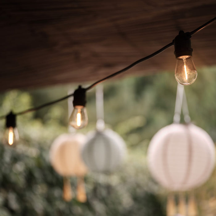 Ultimate Connect Warm White Festoon Lights Black Cable